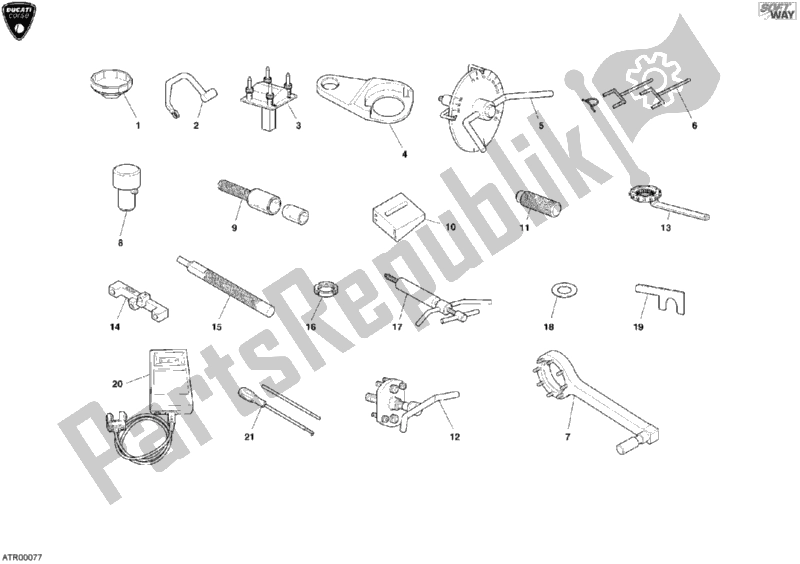 Toutes les pièces pour le 001 - Outils De Service D'atelier, Moteur I du Ducati Superbike 999 RS 2004